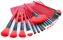 Makeup Brushes 24 Pcs/Set Pro Cosmetic Make Up Powder Contour Brush Set Wood Tools red PU Bag Beauty Pennelli Trucco Maquiagem 2024 - buy cheap