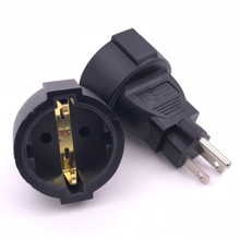 European Euro EU Sockets 2 Pin to US/Italy/Brazil 3 Pin Plug Adapter Travel Mains Adapter 2024 - buy cheap