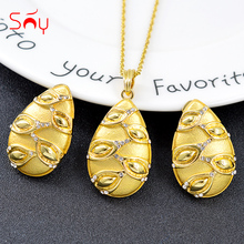 Sunny Jewelry Big Jewelry Set For Women Earrings Necklace Pendant Cubic Zirconia Water Drop Jewelry Findings For Wedding Party 2024 - buy cheap