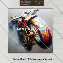 Handmade Canvas Painting for Wall Art Decoration Cool Motorcycle Oil Painting Decor Pop Abstract Knife Painting 2024 - buy cheap