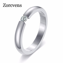 ZORCVENS Engagement Ring for Women Stainless Steel silver color Gold Color Finger Ring Girl Gift 2024 - buy cheap