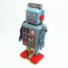 [Забавная] Классическая коллекция, ретро, заводная, Windup, металлическая, ходячая, жестяная игрушка, Ремонтный робот, винтажный механический, подарок для детей MS249 2024 - купить недорого