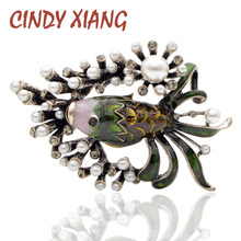 Cindy xiang broches de pérola fofos, broches para mulheres e homens, criativo, liga metálica, joias, casaco, acessórios de vestido, novo 2018 2024 - compre barato