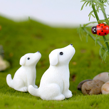 ZOCDOU-figura de Animal japonés de aspecto blanco para perro, cachorro, musgo, artesanía, adorno para el hogar, miniaturas, 2 piezas 2024 - compra barato