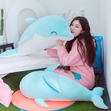 New 65-130cm Cute Soft Dolphin Plush Toys Stuffed Kawaii Animal Nap Pillow Creative Kids Doll Christmas Gift for Girls Bed Decor 2024 - buy cheap