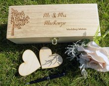 Livro de assinaturas personalizável vintage de madeira para casamento com caixa de desejos de aniversário ou chá de bebê 2024 - compre barato