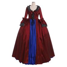 Cosplaydiy Marie Antoinette 18th Century Ball Gown Dress Red Blue Rococo Colonial Georgian Dress Women Wedding Dress L320 2024 - buy cheap