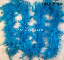 Lake blue  Chicken Feather Strip Turkey Feather Boa for clothing accessories Clothing sewing supplies fabrics scary 2yards/lot 2024 - buy cheap