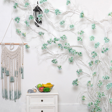 Guirnalda de flores artificiales para decoración de bodas, Hortensia de vid, decoración de pared de plástico, flor de seda de ratán, corona de glicina 2024 - compra barato