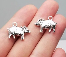 15pcs/lot--21x17mm, pig cham,Antique silver plated Cute Pig charms,DIY supplies, Jewelry accessories 2024 - buy cheap