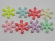 200 Mixed Pastel Color Acrylic Snowflake Spacer Beads 15mm Jewelry Making 2024 - buy cheap