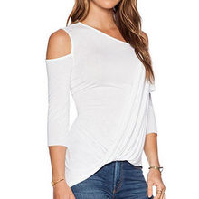 Women T-Shirt Summer Cut Out Loose Top Long Sleeve Ladies Casual Tops T-Shirt 2024 - buy cheap