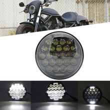 Farol de moto preto, 5-3/4 5.75 polegadas, moto, 120w, 5d, led para 5.75 polegadas, luz de condução 2024 - compre barato