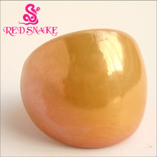 RED SNAKE Fashion Ring Handmade Dumb light Yellow Pure color Murano Glass Rings 2024 - buy cheap