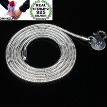 OMHXZJ Wholesale European Fashion Woman Man Party Wedding Gift Silver Snake Chain 925 Sterling Silver Chain Necklace NA195 2024 - buy cheap