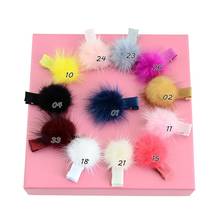 MengNa Cute Real Mink Fur Pom Pom Hair Pin Hair Accessories Handmade for Girls Fur Ball Hair Barrette Clip 60pc/lot 2024 - buy cheap