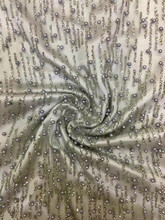 Novo tecido de malha de tule africano brilhante e lantejoulas com glitter colado com pérolas para vestido de festa 2024 - compre barato