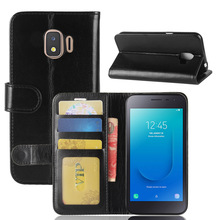 Funda J260 para Samsung Galaxy J2 Core J260A, Funda de cuero tipo libro con soporte para tarjetas, funda protectora negra J 260 SM J2core 2024 - compra barato