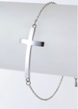 Vintage Silvers  Sideways Cross Crucifix Chain Charms Bracelet Bangles For Women Dress Brand DIY Accessories  10pcs Z1452 2024 - buy cheap