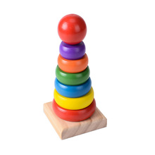 Cute Jenga Rainbow blocks Stacker Stacking Rainbow Tower Wooden Assembling Blocks Montessori Educational Wooden Toy For Kids 2024 - buy cheap
