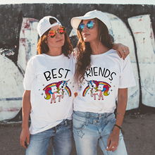 Camiseta feminina dos melhores amigos, camiseta de desenho animado, engraçada, moderna, melhores amigos, kawaii, bff 90s 2024 - compre barato