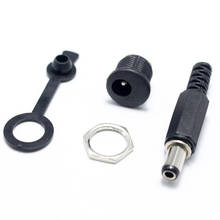 15 sets 5.5x2.1mm DC power connector male female dc socket jack + short plug + waterproof cap 2024 - buy cheap