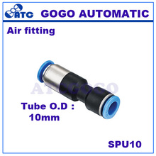 GOGO 10pcs a lot Straight quick plastic connector 10mm pneumatic pipe one touch fitting SPU-10 air hose union joint 2024 - buy cheap