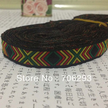 Free Shipping wholesale 1/2'' (12mmx20yards) 100%Polyester Woven Jacquard Ribbon black and green red diamond waves ribbon 2024 - buy cheap