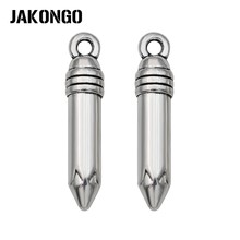 JAKONGO-Colgante de lápiz de pincel Chapado en plata antigua para fabricación de joyas, pulsera, collar, bricolaje, 22x4,5mm, 6 unids/lote 2024 - compra barato