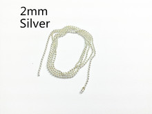 Wholesale !   50pcs/lot , 2mm  Beads Size , Silvery Plated  70cm Long ,  Ball Chain Connector 2024 - buy cheap