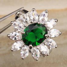 Glaring Green Zircon Multigems Gems  Silver Plated Argent Jewelrys Solitaire Ring US# Size 6 / 7 / 8 / 9 S1339 2024 - buy cheap
