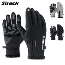 Велосипедные перчатки Sireck, зимние ветрозащитные водонепроницаемые велосипедные перчатки, теплые флисовые перчатки с закрытыми пальцами для горных велосипедов 2024 - купить недорого