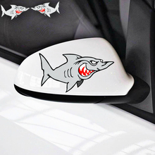 Volkrays 2 x acessórios do carro dos desenhos animados feroz tubarão adesivo decalque para a motocicleta skate chevrolet bmw peugeot renault mini 2024 - compre barato