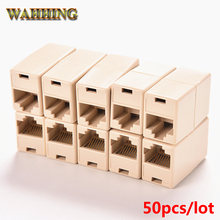50pcs/lot Cable Joiner RJ45 Adapter Network Ethernet Lan Coupler Connector CAT 5 5E Extender Plug HY194 2024 - buy cheap