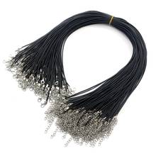 10pcs 1.0mm Black Leather Cord Wax Rope Chain Necklace 45 cm Lobster Clasp  DIY Choker Necklace Jewelry Accessories Wholesale 2024 - buy cheap