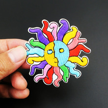 Arts Colorful Sun Fabric Patch Iron on Transfer Badges Embroidered Stickers Applique for Clothes Jacket Accessories 2024 - buy cheap