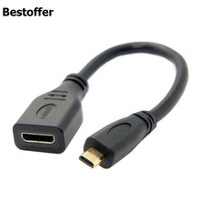 Micro HDMI тип D Папа к HDMI тип A женский кабель адаптер конвертер Штекерный Разъем 1080P для монитора 2024 - купить недорого