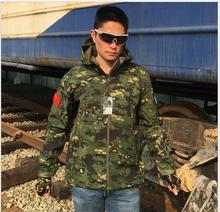 Conjunto de jaqueta softshell masculina, roupas de caminhada caça camuflagem militar tático de acampamento e caça ao ar livre 2024 - compre barato