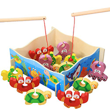 Обучающие деревянные игрушки Монтессори, деревянная Рыбалка, интерактивные игрушки для родителей и детей, игра для детей, 3D Рыба, игрушка, подарок для детей 2024 - купить недорого