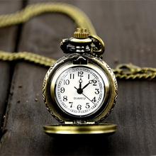 Reloj de bolsillo Unisex, Retro, Vintage, Steampunk, collar de cuarzo, tallado, colgante, cadena, reloj de bolsillo, nuevo 2024 - compra barato