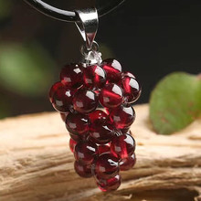 Fashionable natural crystal agates pendant Fashionable female agates garnet grape Necklace Pendant 2024 - buy cheap