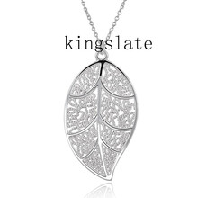 P187 Promotions Free shipping Beautiful fashion Elegant silver colorcharm LEAF leave retro pendant Necklace jewelry 2024 - buy cheap