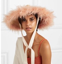 01909-HH7320 2019 ручная плетеная цветная Бамбуковая Шляпа с перьями, модная модель, кепка для шоу, Женская Повседневная Праздничная пляжная шляпа 2024 - купить недорого