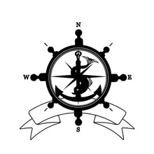 NSWE-Bandera de timón de mar de 17,5 cm x 18cm, brújula de anclaje, viaje, Pirata, pegatina de coche de navegación, S6-3535 2024 - compra barato
