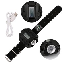 Linterna portátil XPE R2 para reloj de pulsera, luz LED recargable, cargador de USB para la muñeca, antorcha táctica 2024 - compra barato