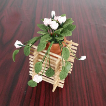 A01-X487 children baby Toy 1:12 Dollhouse mini Miniature rement Doll accessories flower Pink rose fence 1pcs 2024 - buy cheap
