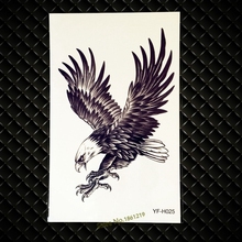 3D Летающий Черный Орел, искусственная водостойкая татуировка для тела, руки, птицы, боди-арт, ястреб, татуировки, сексуальные мужские Временные татуировки, рукава, мужские наклейки 2024 - купить недорого