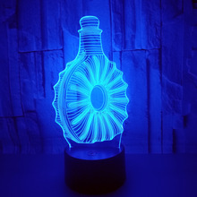 Wine Bottle 3d Lamp Colorful Touch Remote Control 3d Led Visual Desk Lamp Gift Decoration Atmosphere Small Table Lamps 2024 - buy cheap