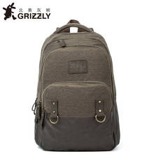 GRIZZLY Men Canvas Backpack Laptop Notebook Mochila for Teenger Boys SchoolBags Casual Multifunction Rucksacks Travel Bags 2024 - buy cheap