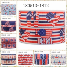 NEW sales 50 yards USA independent day ribbon pattern printed grosgrain ribbon DIY 2024 - buy cheap